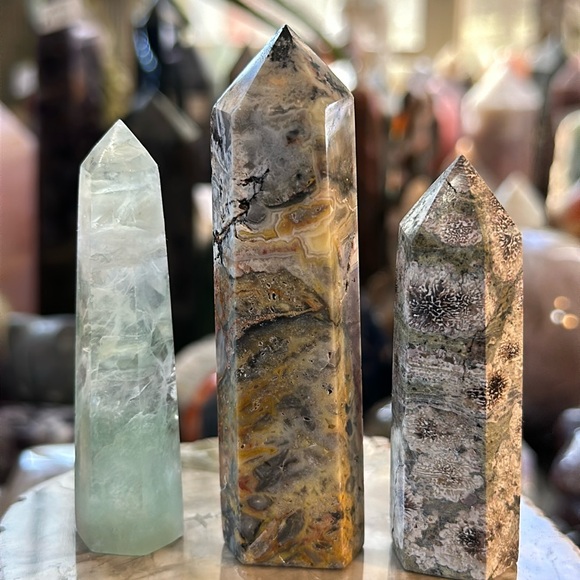 3 Points! Rhyolite. Crazy Lace Agate. Green Fluorite. - Picture 5 of 9